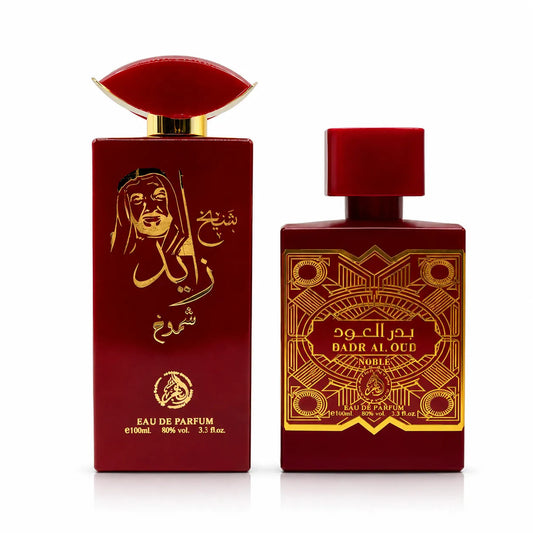 Set 2 Parfumuri Orientale Barbati + Dama – Sheikh Zayed & Badr Al Oud (Noble) (100 ml x 2)