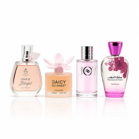 Set 4 Parfumuri Damă – Love, Daicy, Joy & Pink Rose (100 ml x 4)