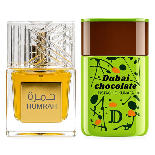 Set 2 Parfumuri Arăbești Bărbați + Damă – Humrah & Dubai Chocolate (100 ml x 2)